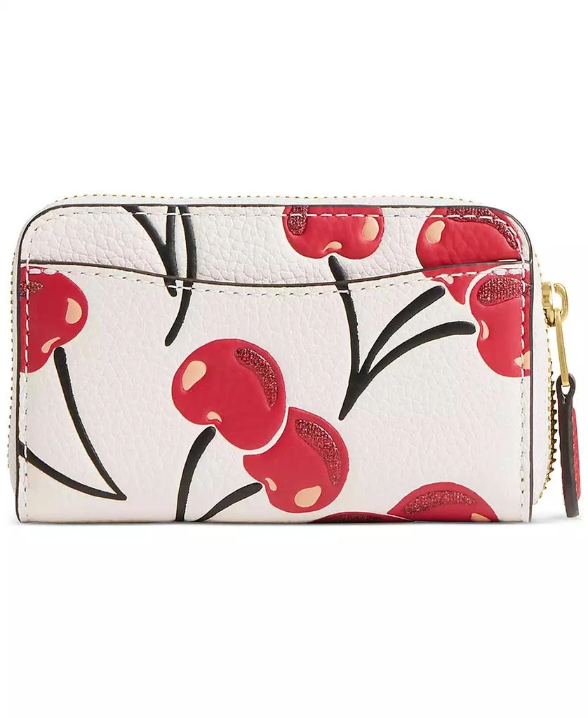 Coach Essential Small Zip-Around Cherry-Print Leather Card Case Wallet 2