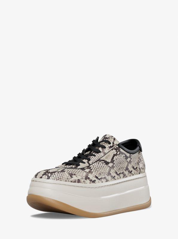 Michael Kors Hayes Snake Embossed Leather Platform Sneaker
