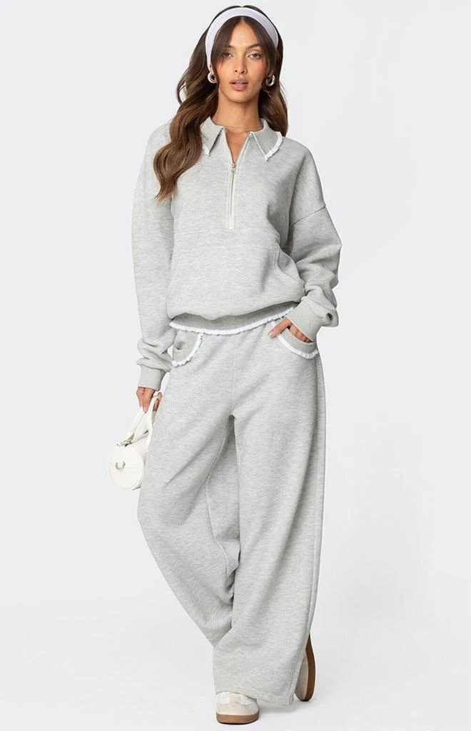 Edikted Ashtin Ruffle Trim Sweatpants 1