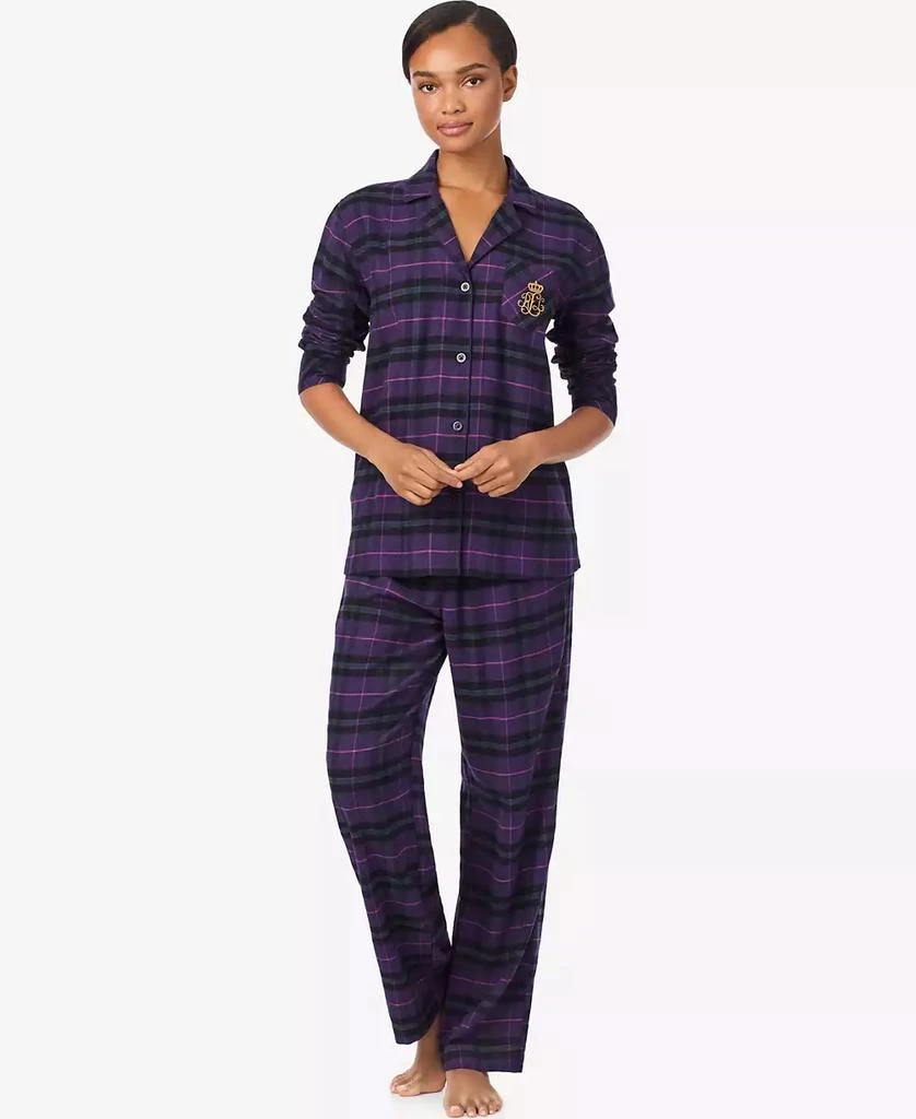 Ralph Lauren Women's Long Sleeves Notch Collar Pajama Set 2