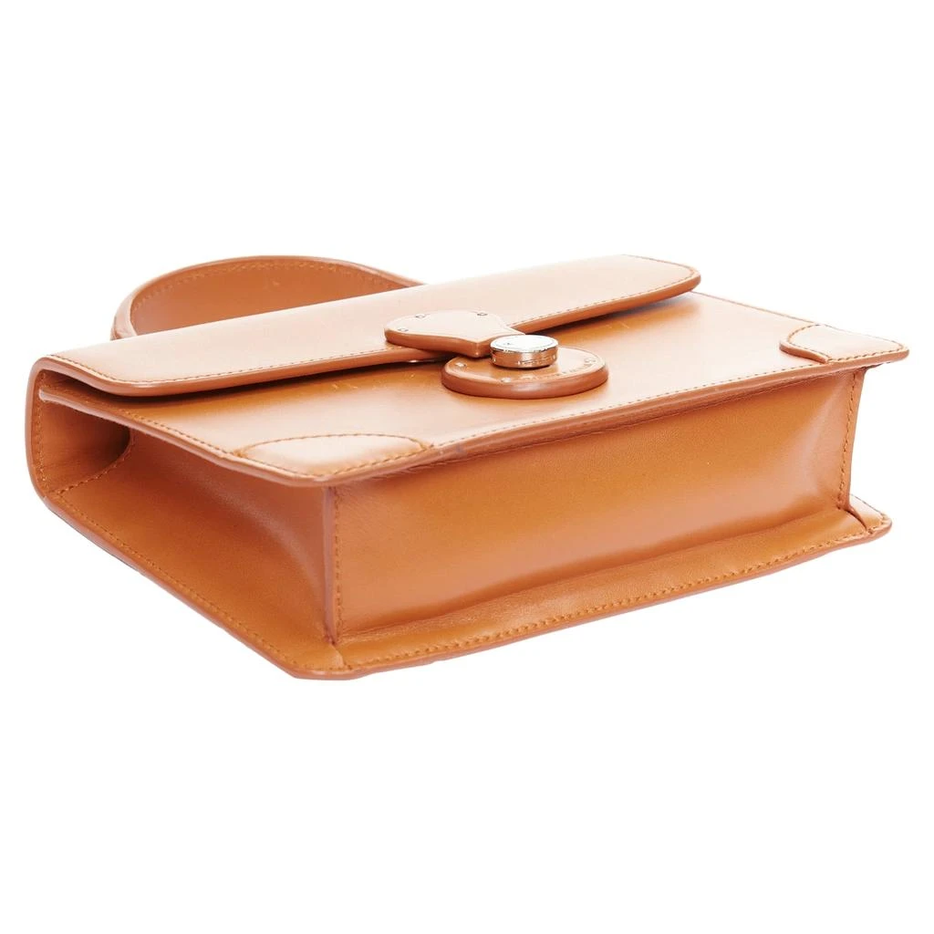 Ralph Lauren Ricky tan leather hardware top handle crossbody satchel bag 6