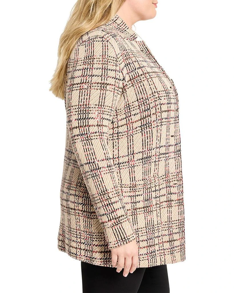 NIC+ZOE Plus Stitchy Plaid Knit Blazer 4