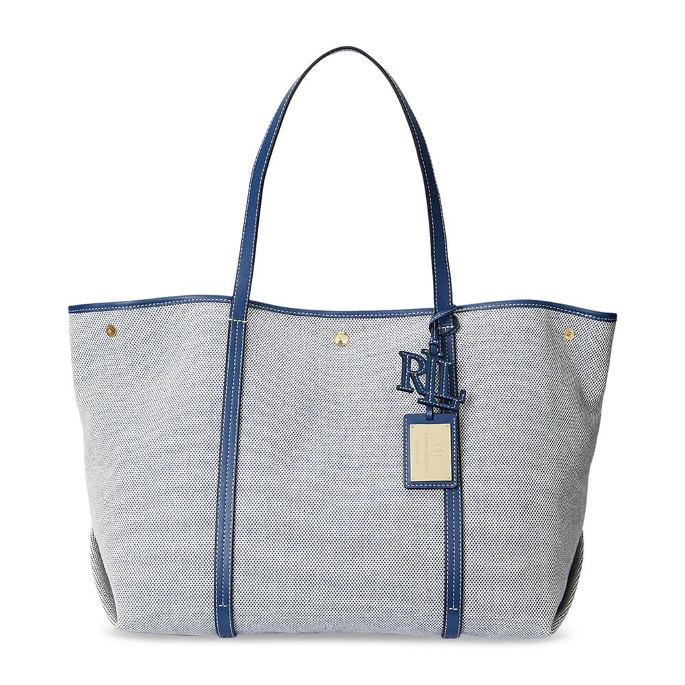 Lauren Ralph Lauren Canvas and Leather Large Emerie Tote