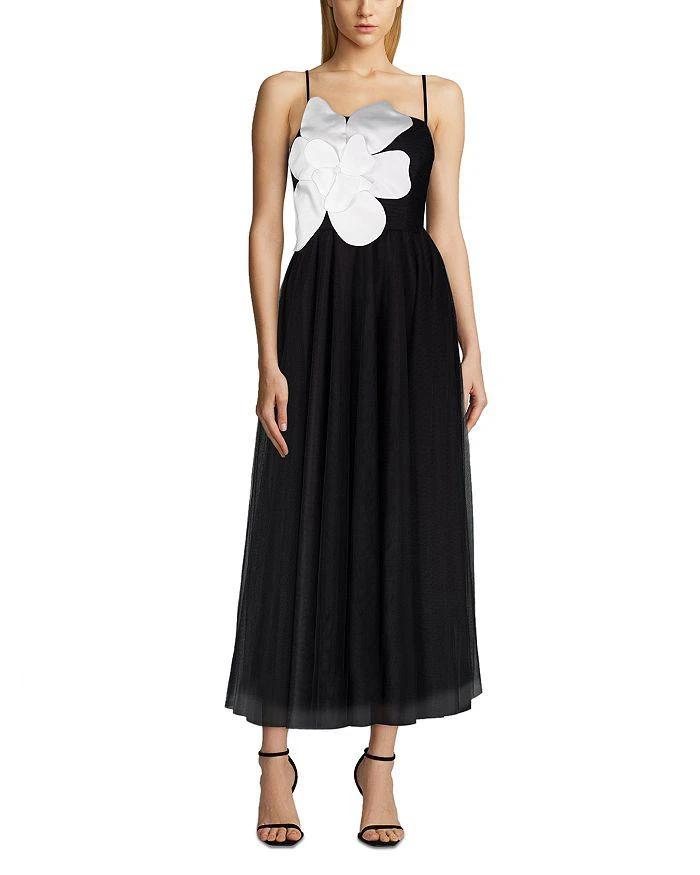 Zac Posen Floral Motif Tulle Midi Dress 1
