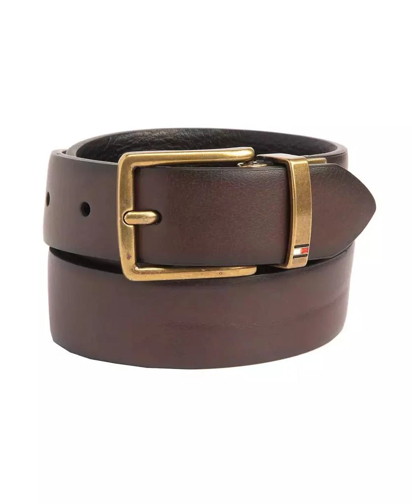 Tommy Hilfiger Big Boys Navy Blue and Brown Reversible Stretch Belt