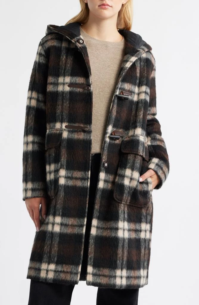 Bernardo Plaid Toggle Coat 4