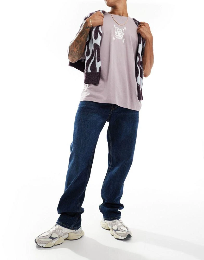 Weekday Weekday Space relaxed fit straight leg jeans in 90's blue 4