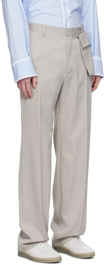 MM6 Taupe Straight-Leg Trousers 2