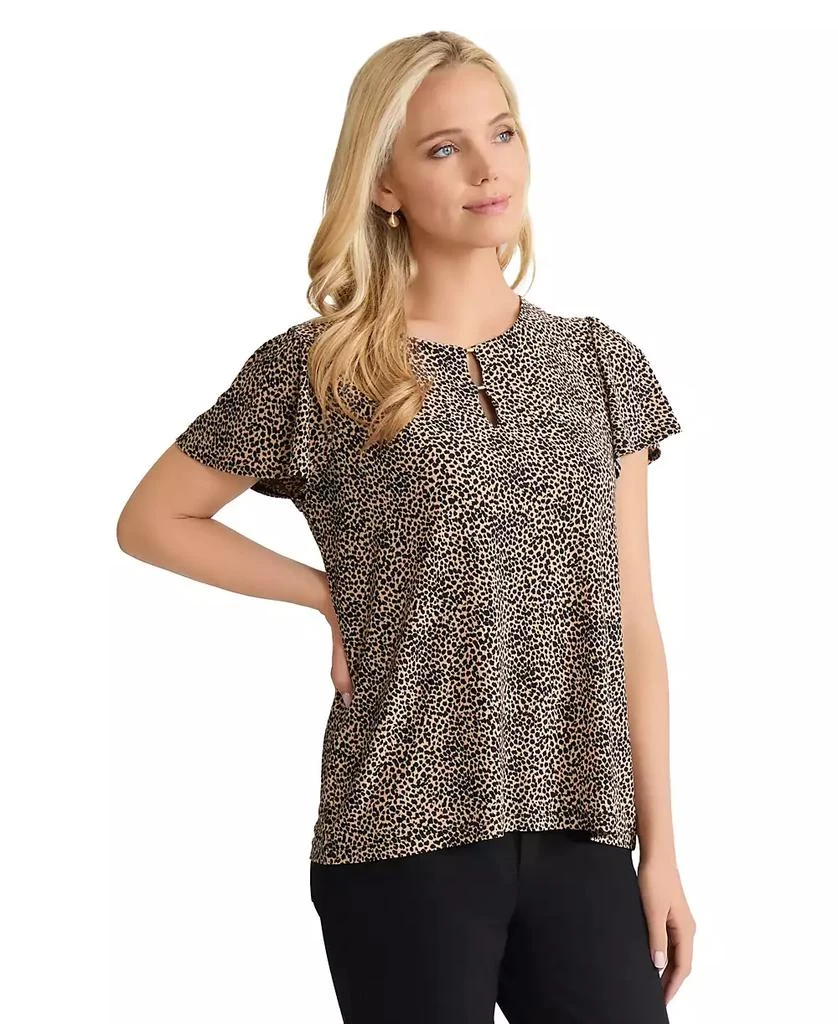 JONES NEW YORK Women
s Printed Flutter Sleeve Top 2