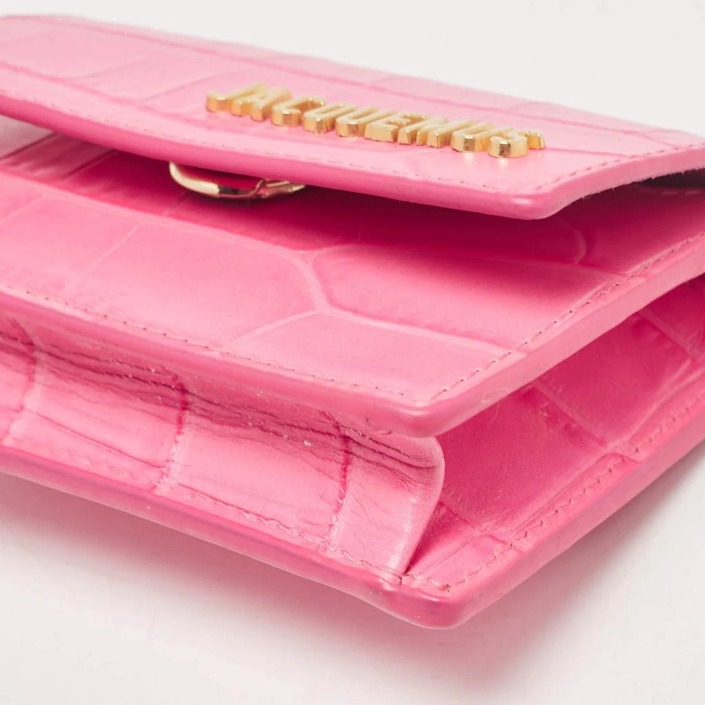 Jacquemus Jacquemus Pink Croc Embossed Leather La Ceinture Bello Double Tour Belt Bag 11