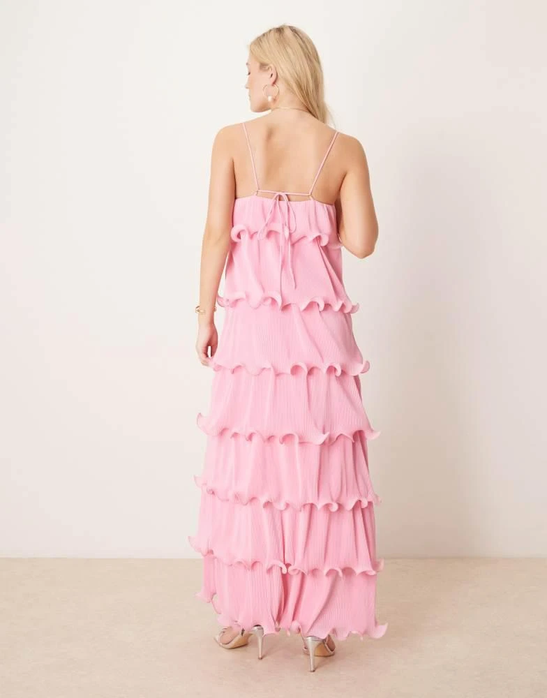 strapless open back dress Light Pink Puff Sleeve Lace Tulle Dress
