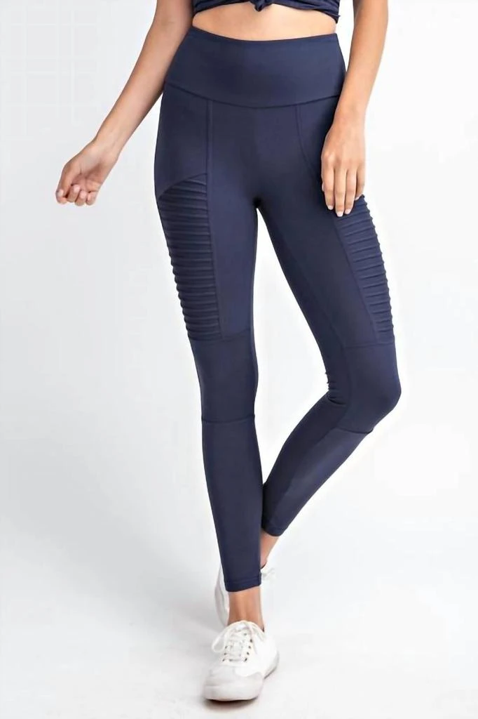 mono b Full Length Moto Leggings In Navy 1