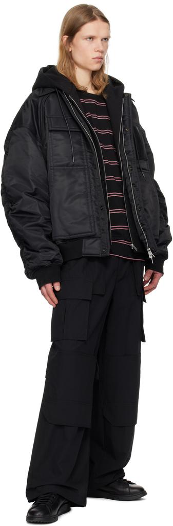 Shop Black MA-1 Work Bomber Jacket on Sale at BeyondStyle