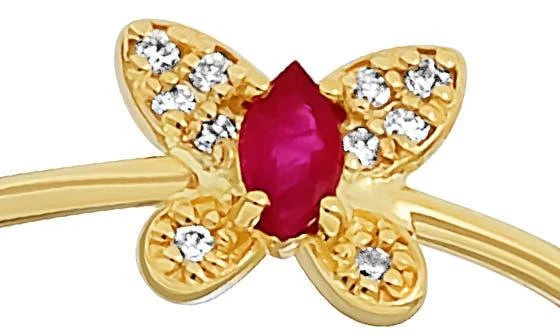 Bony Levy El Mar Trend Butterfly Ruby & Diamond Ring - 0.04ct. 2