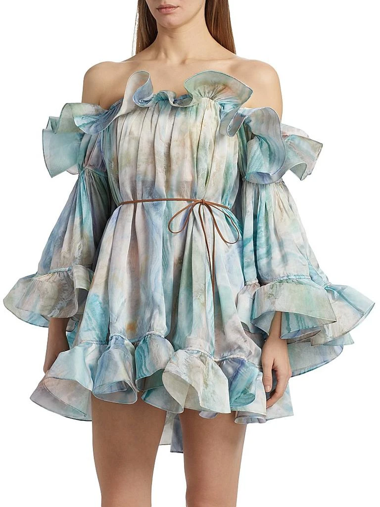Zimmermann ​Illuminate Flounce Minidress 6
