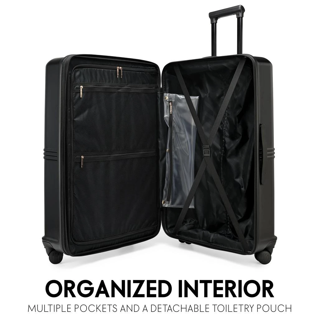 ELLE Expedition 3 Piece Expandable Polycarbonate Spinner Luggage Set | Black 2