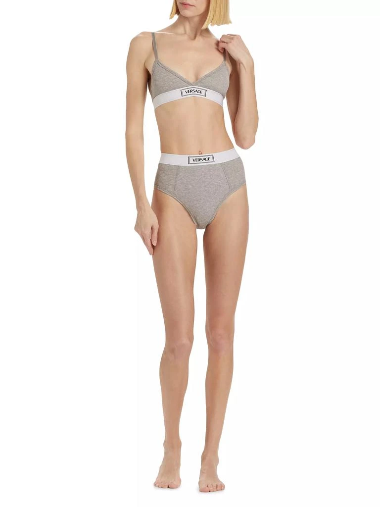 Versace Rib-Knit Logo Bralette 2