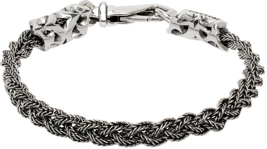 Emanuele Bicocchi Silver Tiny Fishtail Braid Bracelet 1