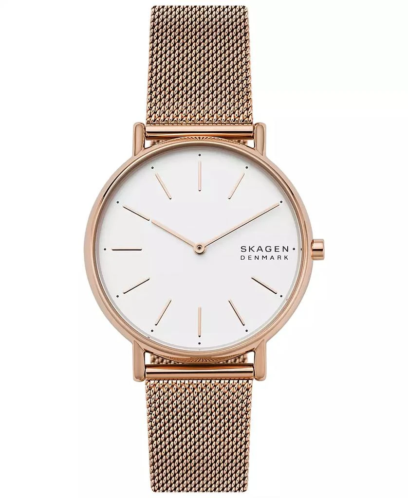 Skagen Women's Signatur Rose Gold-Tone Stainless Steel Mesh Bracelet Watch 38mm 1