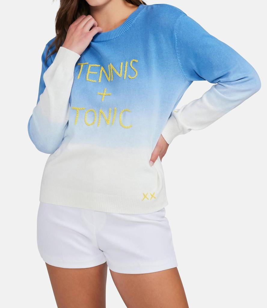 Wildfox Tennis & Tonic Barrett Sweater In Chambray Dip Dye