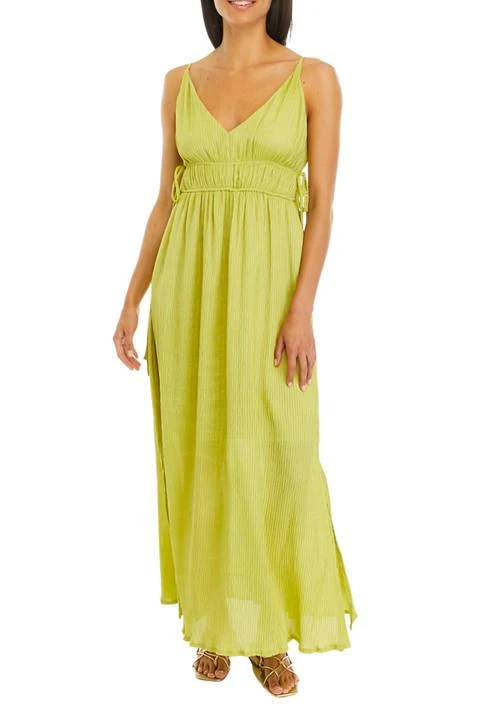 Taylor Womens Sleeveless V Neck Cut Out Crepe Midi Dress 1