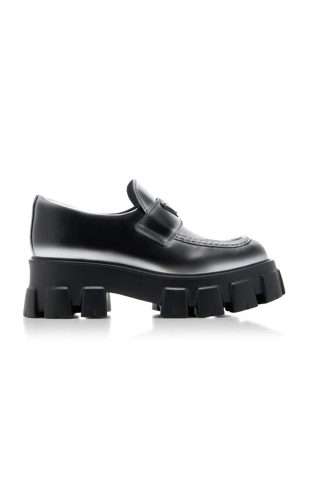 Prada Prada - Monolith Leather Loafers - Silver - IT 39 - Moda Operandi 1