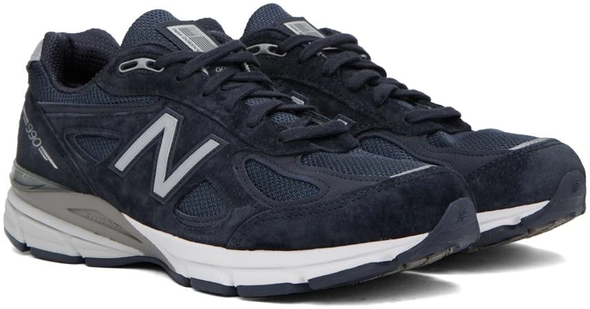New Balance Navy Made in USA 990v4 Sneakers 4