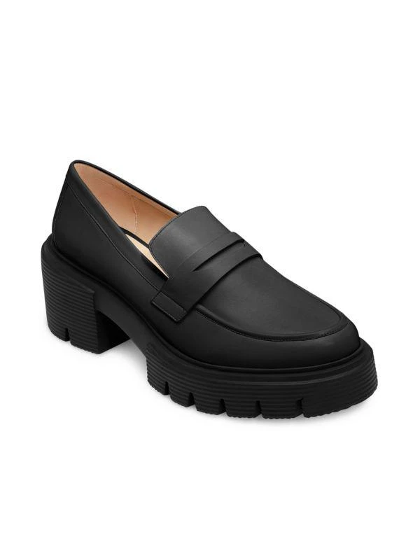 Stuart Weitzman Soho Leather Penny Loafer Pumps 2