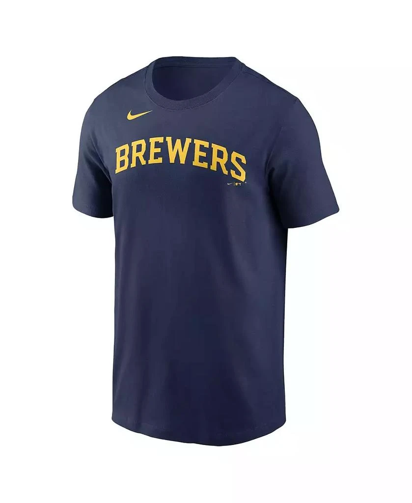 NIKE Men's Joey Wiemer Navy Milwaukee Brewers Name and Number T-shirt 3