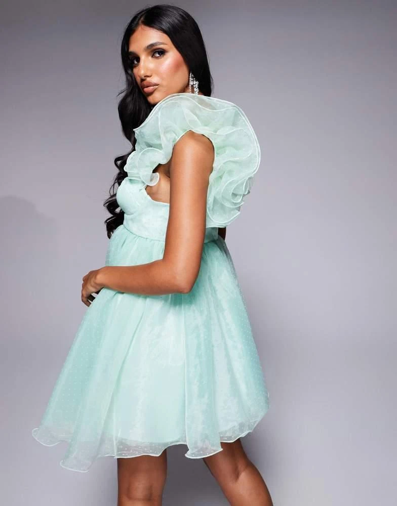 green polka dot dress asos 1990s Oscar de la Renta Green & White Silk Polka Dot Dress main image 0