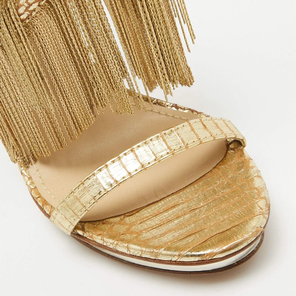 Brian Atwood Brian Atwood Gold Leather Ankle Strap Sandals Size 37.5 7