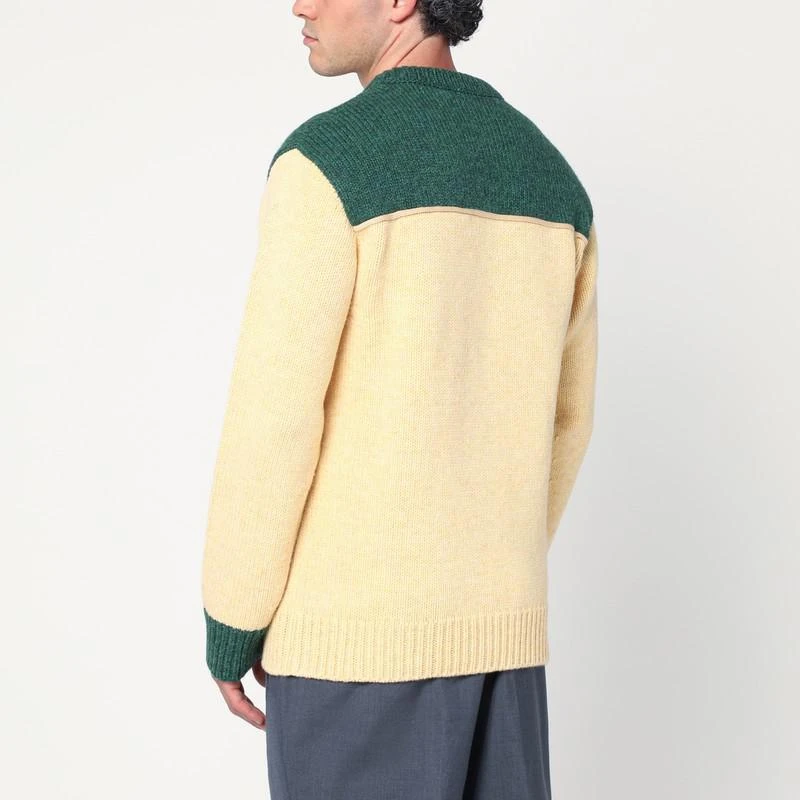 Prada Cream and emerald green wool sweater 3