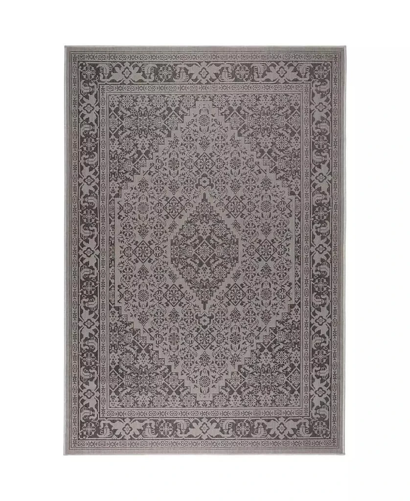 Nicole Miller Patio Country Dahlia Gray 5'2" x 7'2" Outdoor Area Rug 1