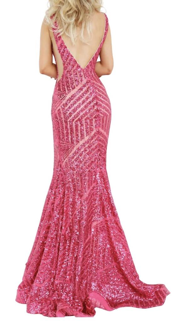 Jovani Jovani - Sequin plundge gown