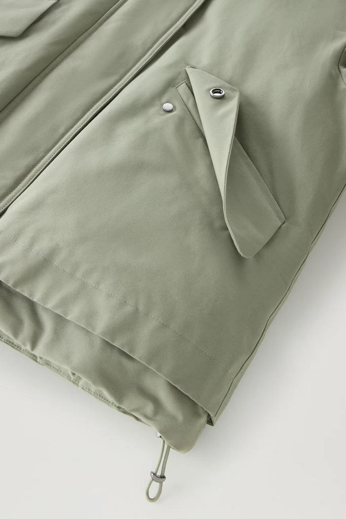 Woolrich Parka in Brushed Ramar Cloth with Detachable Hood - Women - Green 9