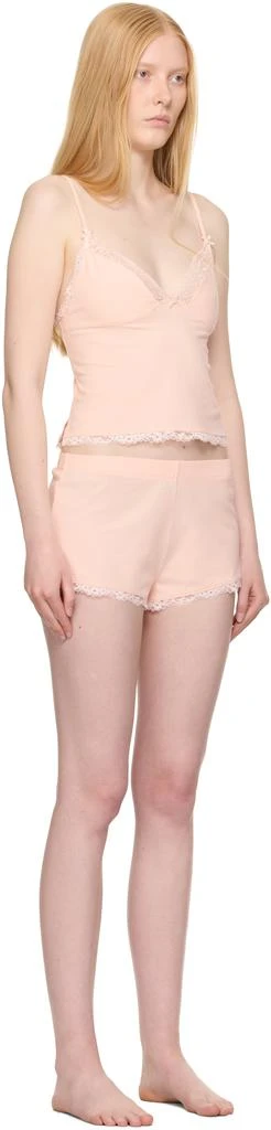 SKIMS Pink Cotton Jersey Lace Cami & Short Set 2