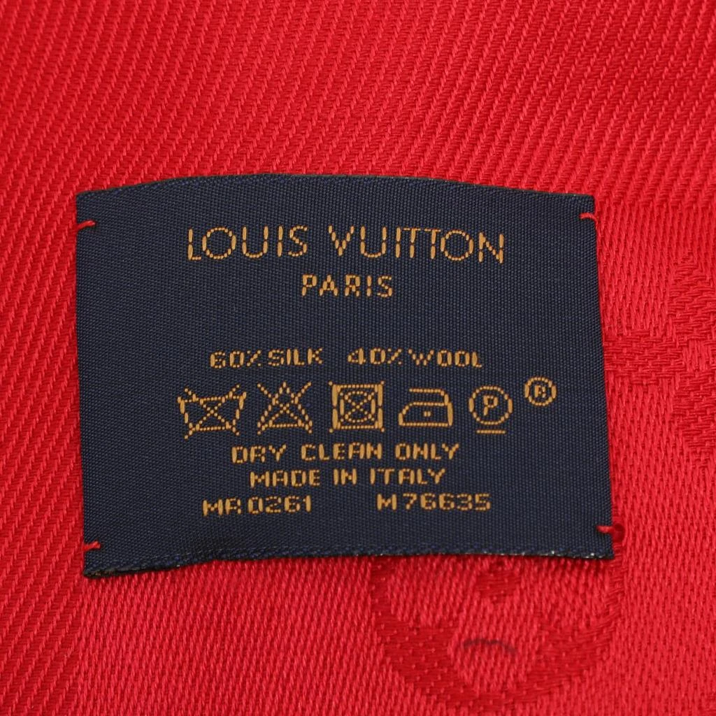 Louis Vuitton Louis Vuitton Red Monogram Silk and Wool Shawl 5