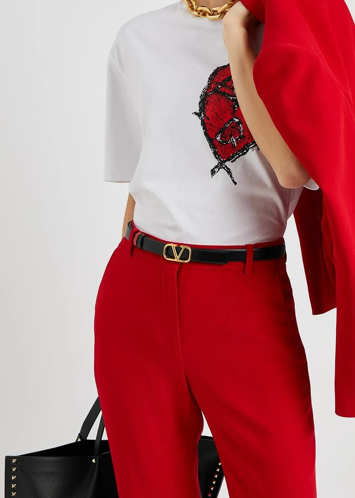 Valentino VLogo reversible leather belt 2