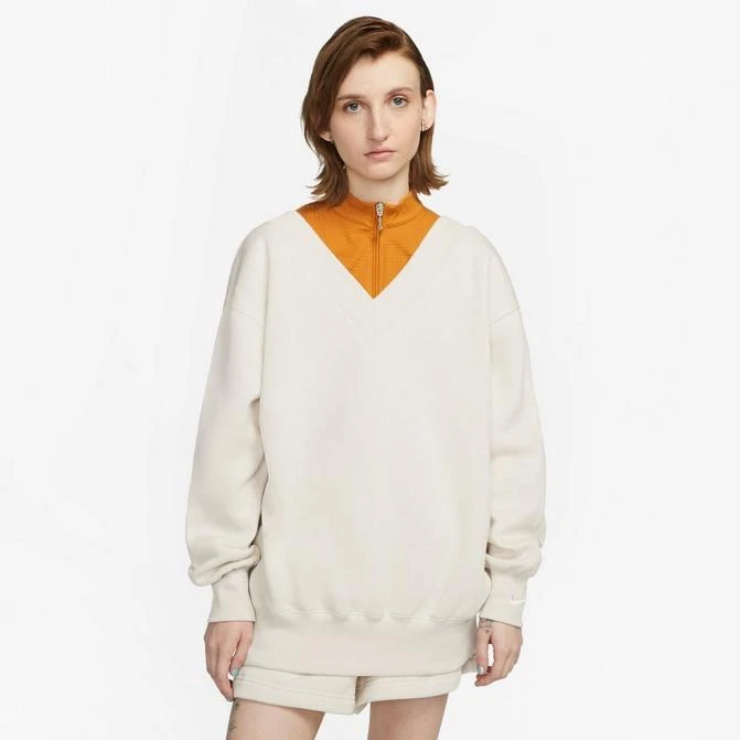 NIKE Women's Nike Sportswear Phoenix Fleece Oversized V-Neck Sweatshirt 1