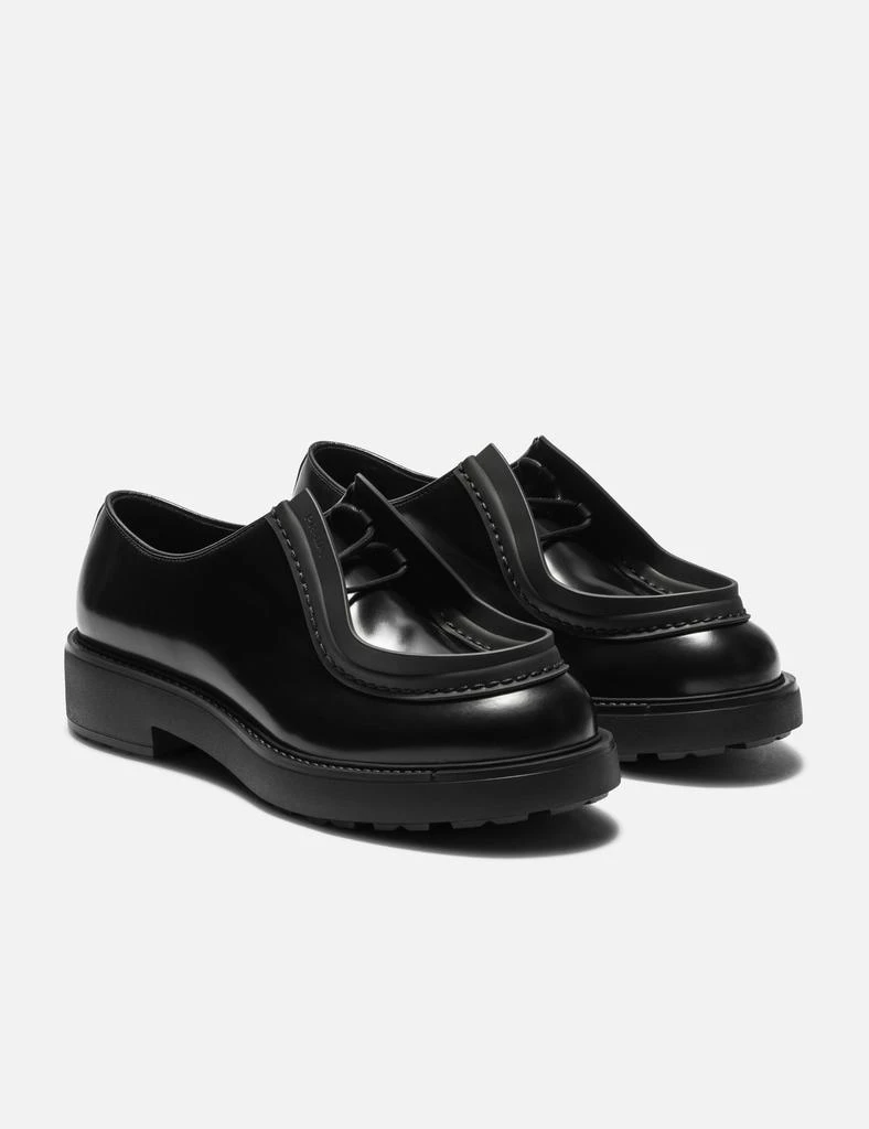 Prada Diapason Opaque Brushed Leather Lace-up Shoes 4