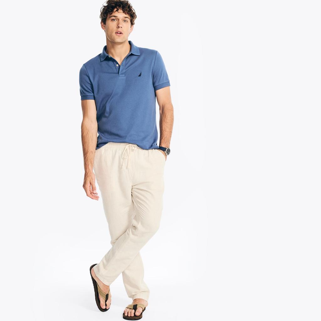 Nautica Mens Slim Fit Interlock Deck Polo