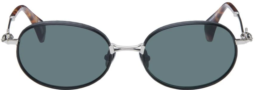 Vivienne Westwood Black & Silver Oval Sunglasses 1