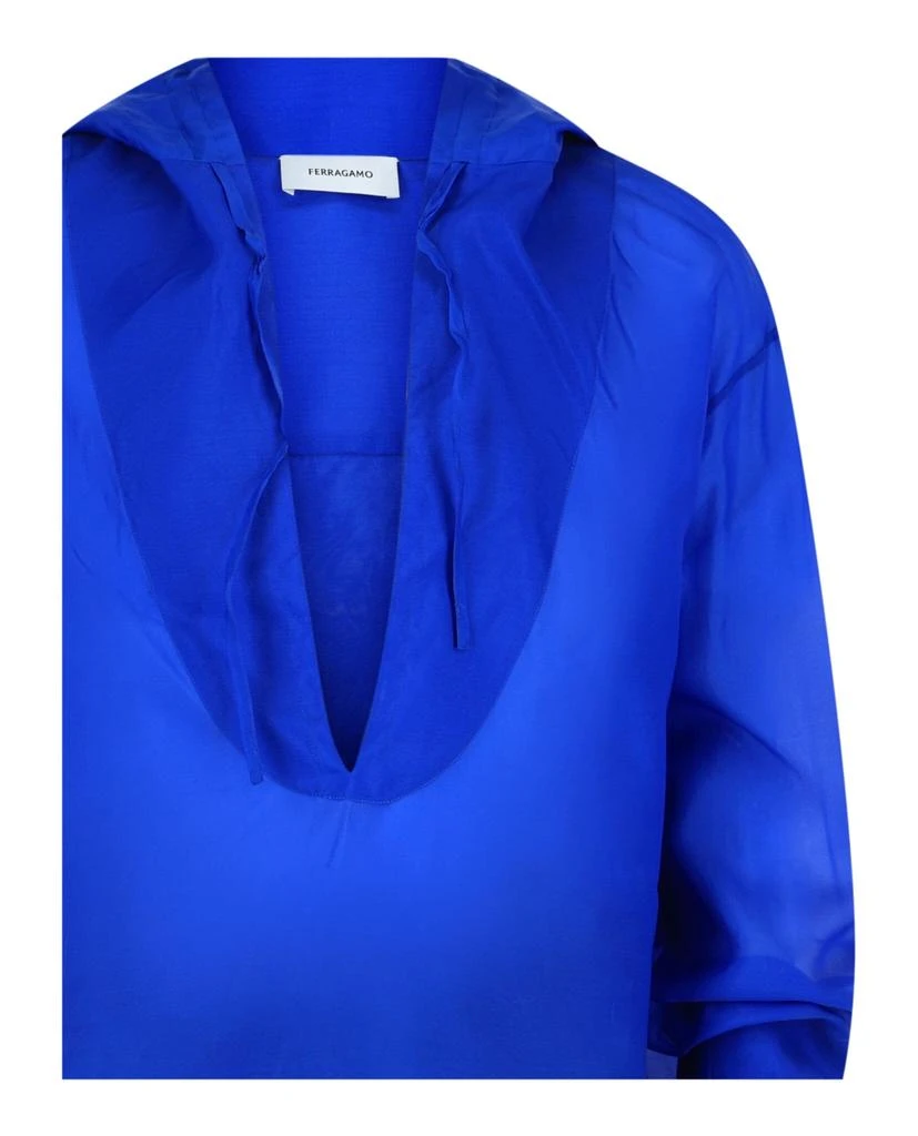 Salvatore Ferragamo Silk-Blend Hooded Shirt 3