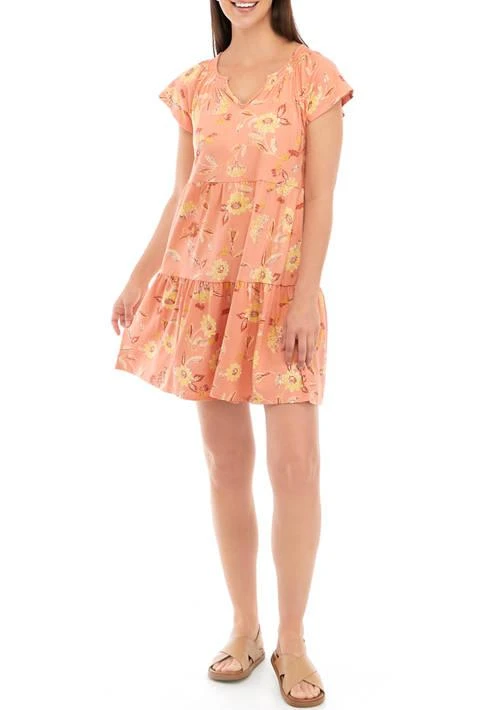 Wonderly Petite Short Sleeve Tiered Dress 1