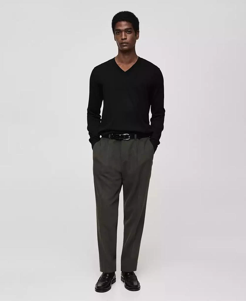 Mango Men's Slim-Fit Merino Wool V-Neck Sweater 6