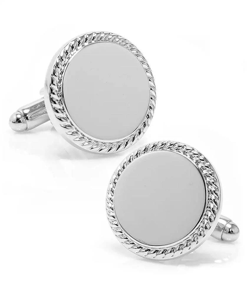 Cufflinks Inc. Ox and Bull Trading Co. Stainless Steel Rope Border Round Engravable Cufflinks