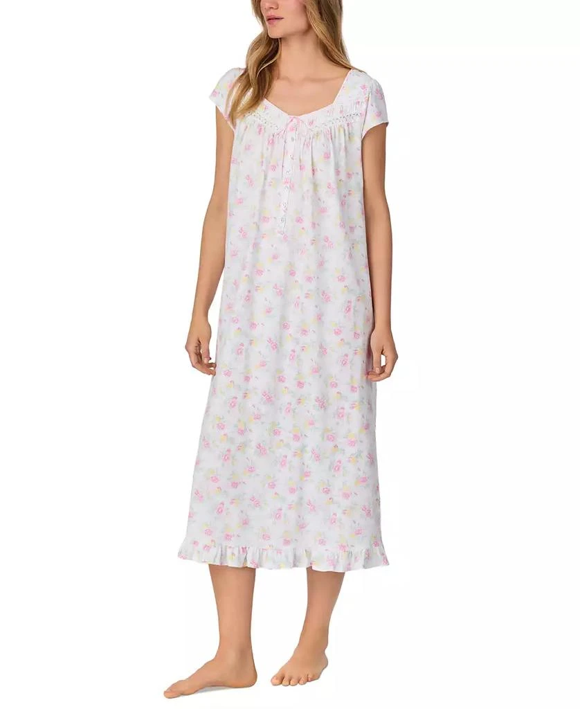Eileen West Women's Cotton Cap-Sleeve Long Nightgown 3