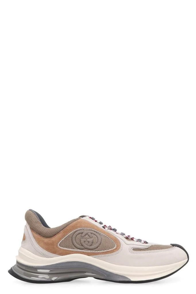 GUCCI GUCCI GUCCI RUN LEATHER AND FABRIC LOW-TOP SNEAKERS 1