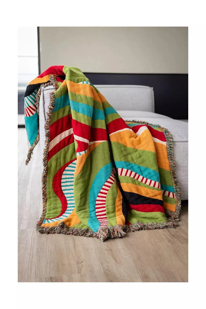 YAYA AND CO YaYa 
Co. Echo Organic Cotton Abstract Tapestry Throw Blanket