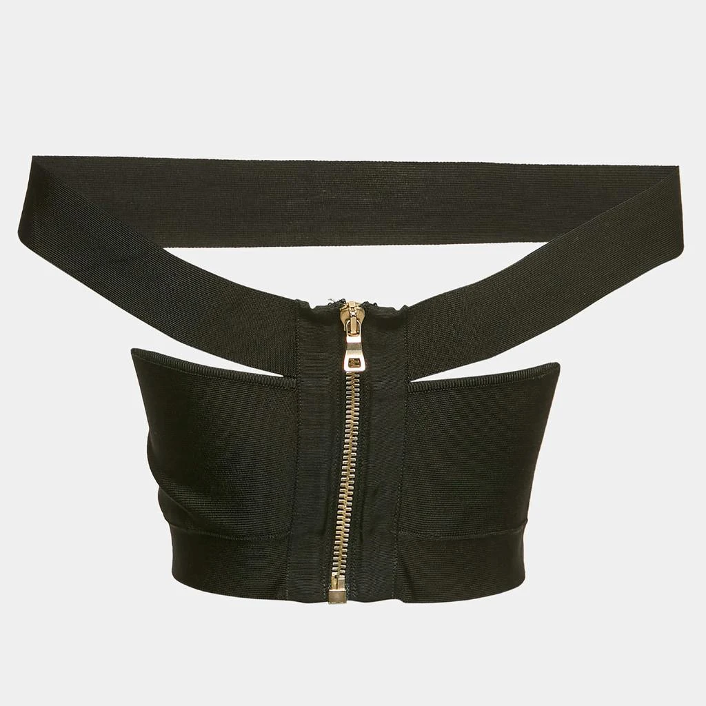 Balmain Balmain Black Jersey Corset Crop Top S 2